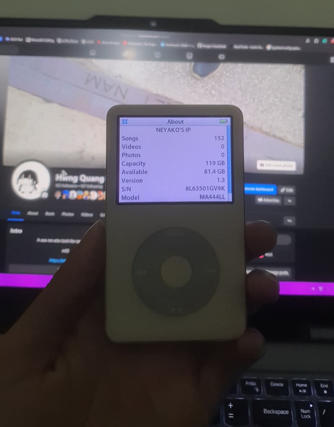 Image of the iPod when I recieved