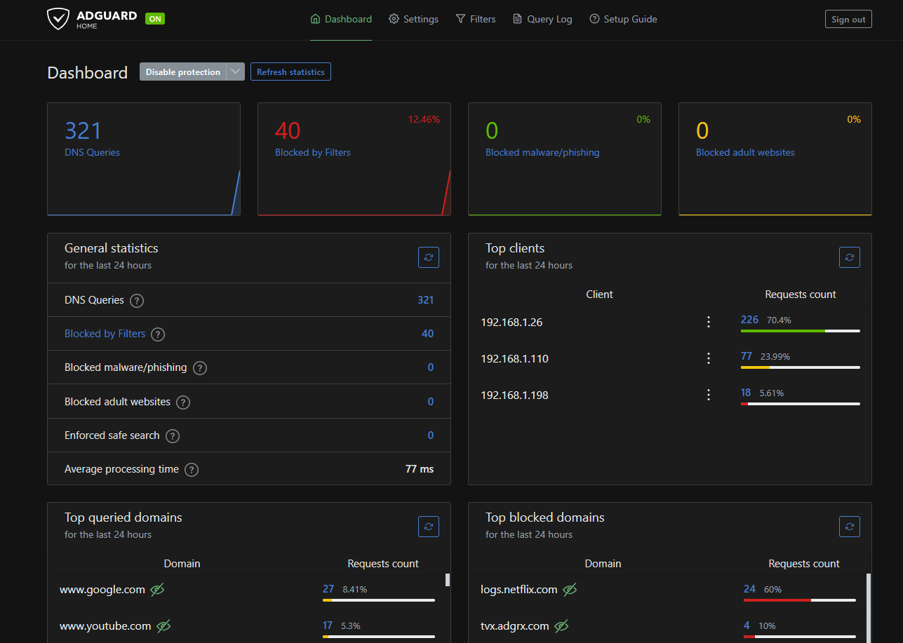 MY AdGuard Home settings